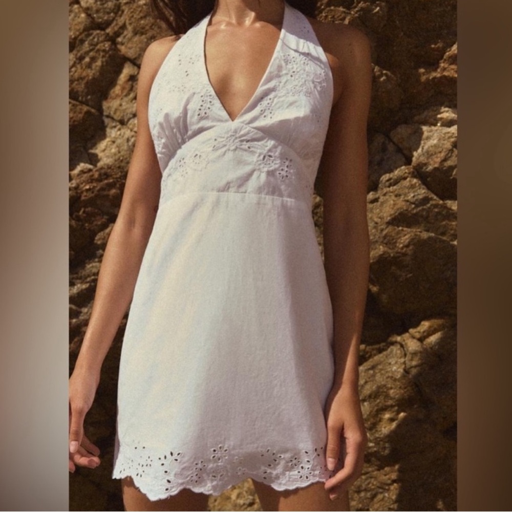 ZARA white halter dress